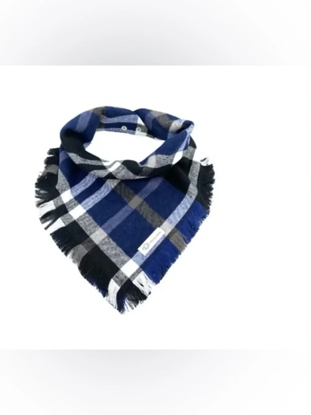 NWT Flannel Snap Dog Bandana Blue/Black SMALL or XXL